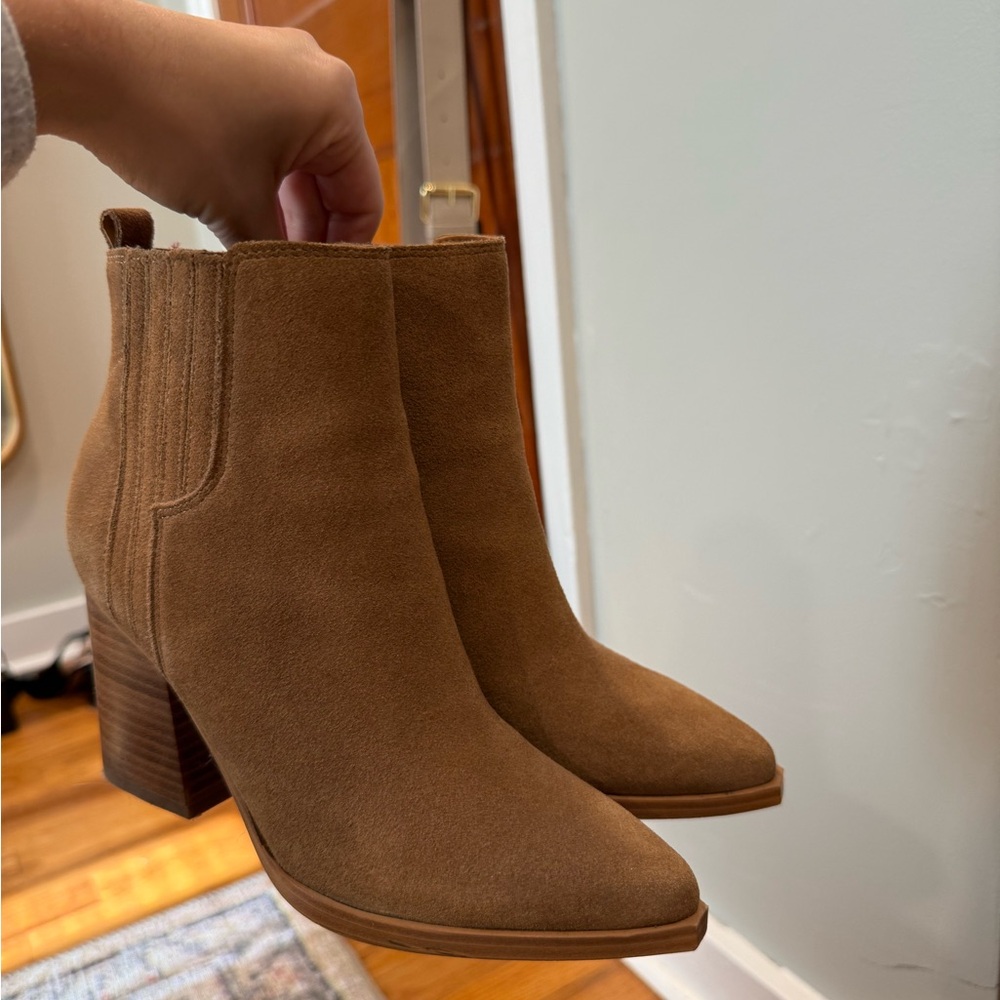 Marc Fisher Camel Suede Ankle Boots